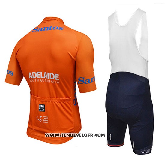 2018 Maillot Ciclismo Tour Down Under Santos Orange Manches Courtes et Cuissard